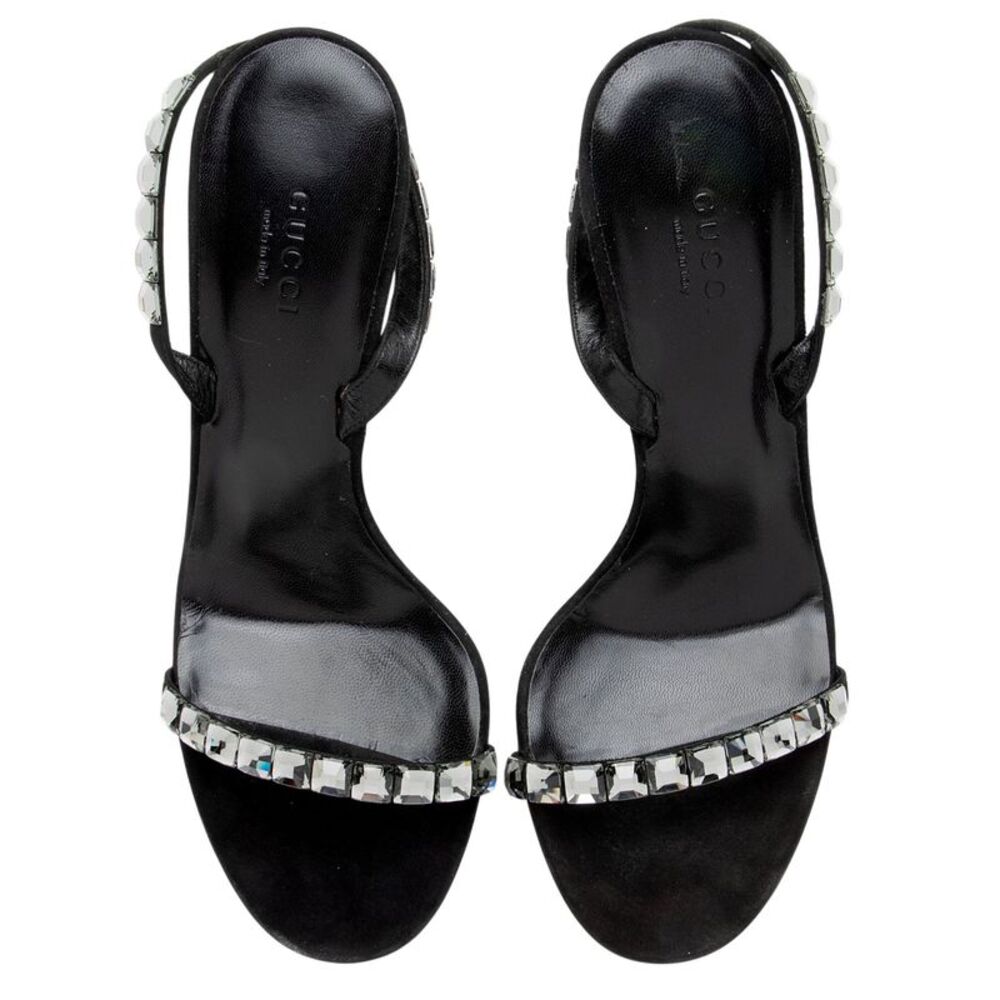 Gucci Suede Crystal Mallory Sandals - Size 8.5 / 38.5 - Picture 4 of 7